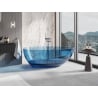 Mexen Glass Denim freistehende transparente Badewanne 170 x 85 cm, Chrom-Abfluss - 58061708507