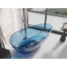 Mexen Glass Denim freistehende transparente Badewanne 170 x 85 cm, Chrom-Abfluss - 58061708507