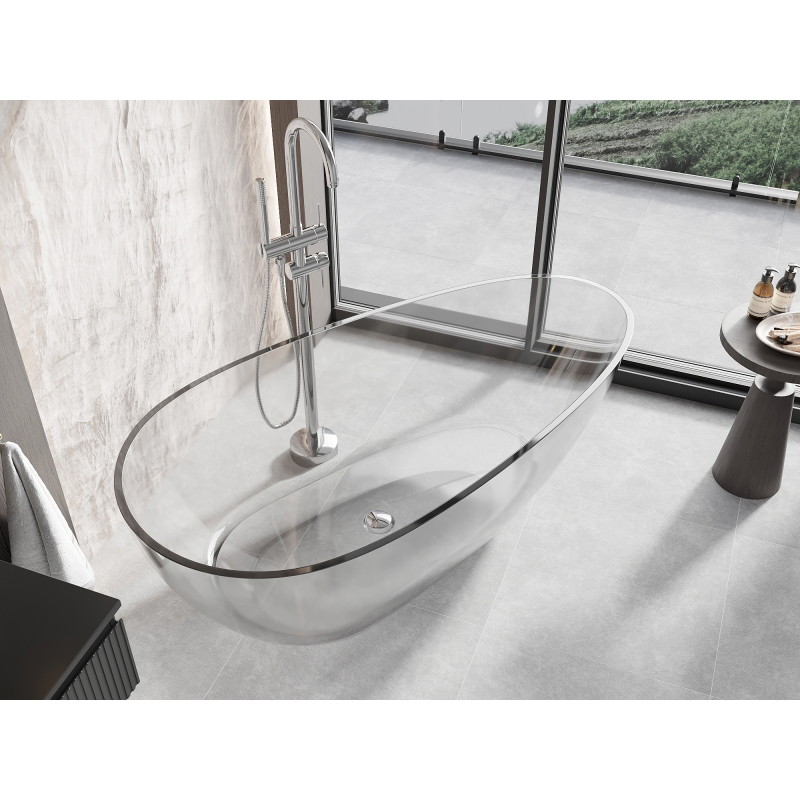 Mexen Glass klare freistehende Badewanne transparent 170 x 85 cm, Chrom-Stöpsel - 58061708508