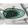 Mexen Glass Teal Freistehende Badewanne Transparent 170 x 85 cm, Chrom-Abfluss - 58061708511