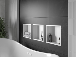 Mexen X-Wall-R Nischeregal mit Flansch 30 x 30 cm, weiß - 1920303010