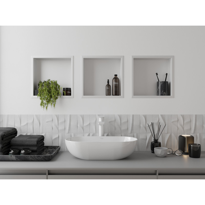Mexen X-Wall-R Nischenregal mit Flansch 30 x 30 cm, weiß - 1920303010