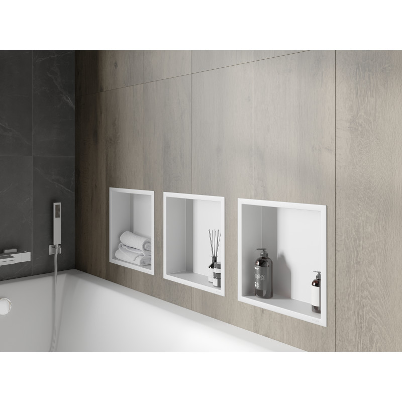 Mexen X-Wall-R Nischenregal mit Flansch 30 x 30 cm, weiß - 1920303010