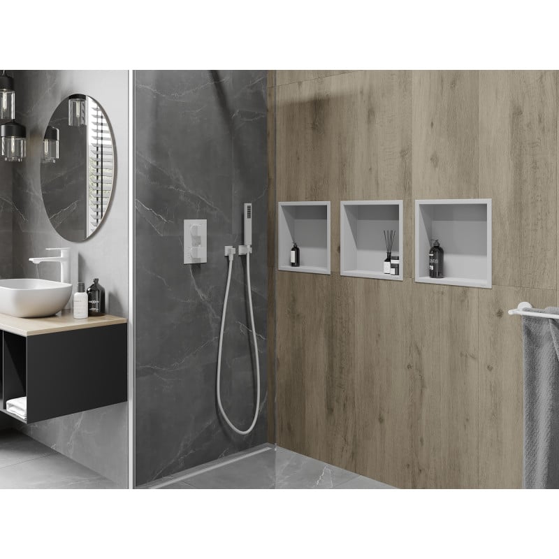 Mexen X-Wall-R Nischeregal mit Flansch 30 x 30 cm, weiß - 1920303010