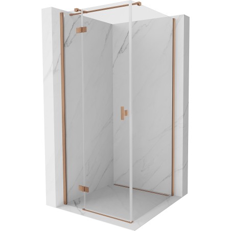 Mexen Mist-H T Duschkabine Schwingtür links 80 x 80 cm, transparent, gebürstetes Kupfer - 8A5T-080-080-65-00-L