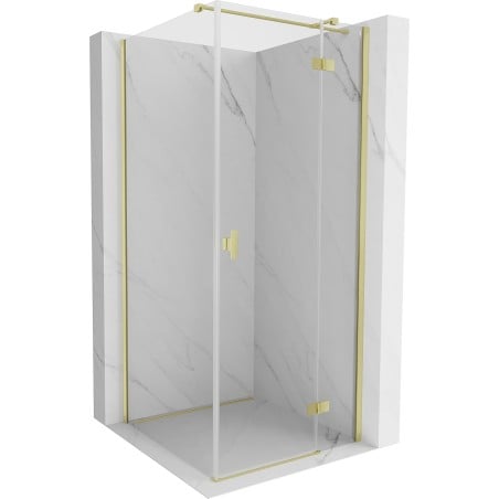 Mexen Mist-H T Duschkabine Schwenktür rechts 95 x 95 cm, transparent, gebürstetes Gold - 8A5T-095-095-55-00-P