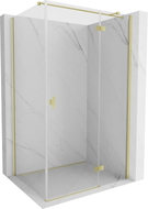 Mexen Mist-H T Duschkabine schwenkbar rechts 70 x 100 cm, transparent, gebürstetes Gold - 8A5T-070-100-55-00-P