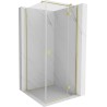 Mexen Mist-H T Duschkabine mit Anschlagtür rechts 100 x 100 cm, transparent, gebürstetes Gold - 8A5T-100-100-55-00-P