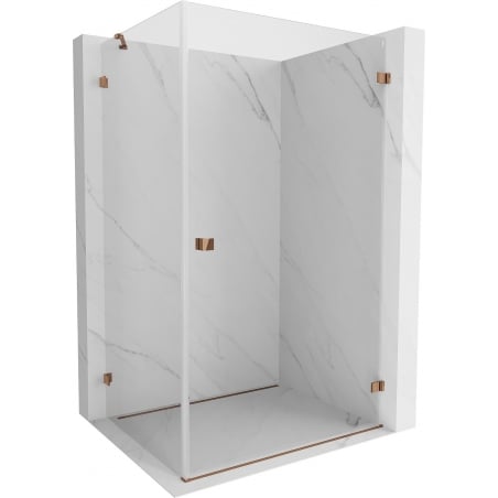 Mexen Lunar-B Duschkabine aufschwingbar rechts 95 x 90 cm, transparent, Roségold - 832-095-090-60-00-P