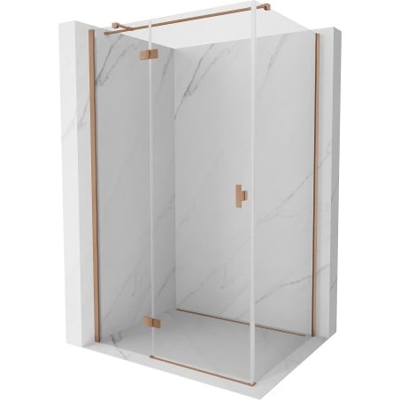 Mexen Mist-H T Duschkabine schwenkbar links 80 x 85 cm, transparent, gebürstetes Kupfer - 8A5T-080-085-65-00-L