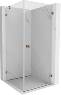 Mexen Lunar-B Duschkabine, schwenkbar, rechts, 100 x 100 cm, transparent, Roségold - 832-100-100-60-00-P