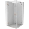 Mexen Lunar-B Duschkabine schwenkbar links 80 x 80 cm, transparent, gebürstetes Kupfer - 832-080-080-65-00-L