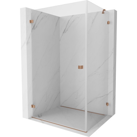 Mexen Lunar-B Duschkabine links öffnend 85 x 80 cm, transparent, gebürstetes Kupfer - 832-085-080-65-00-L