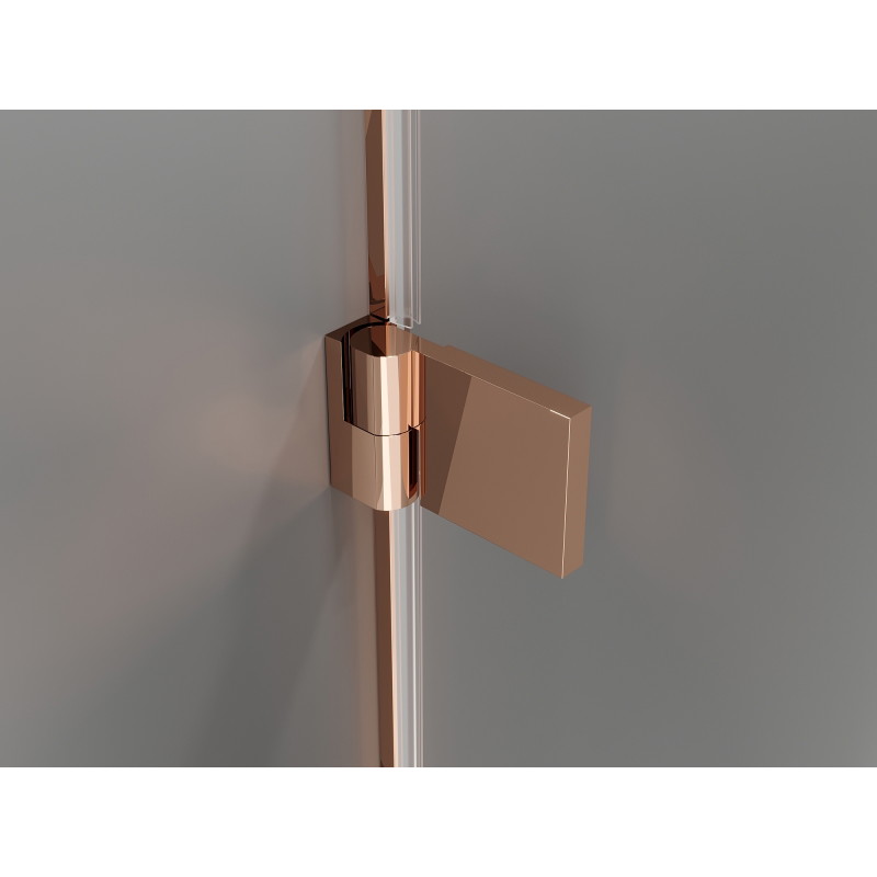 Mexen Lunar-B Duschkabine schwenkbar links 95 x 80 cm, transparent, gebürstetes Kupfer - 832-095-080-65-00-L