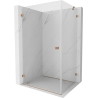 Mexen Lunar-B Duschkabine schwenkbar links 100 x 80 cm, transparent, gebürstetes Kupfer - 832-100-080-65-00-L