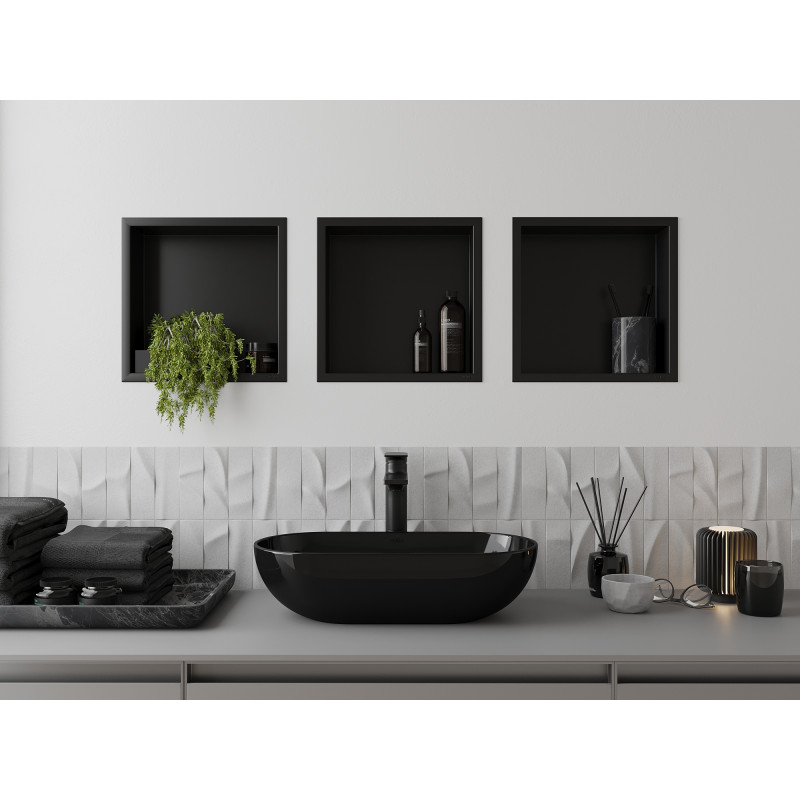 Mexen X-Wall-R Einbauablage mit Flansch 30 x 30 cm, schwarz - 1970303010