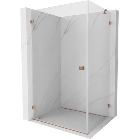 Mexen Lunar-B Duschkabine Pendeltür links 95 x 90 cm, Transparent, Gebürstetes Kupfer - 832-095-090-65-00-L