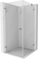Mexen Lunar-B Duschkabine, Pendeltür links 100 x 100 cm, transparent, gebürstetes Kupfer - 832-100-100-65-00-L