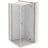 Mexen Mist-H T Duschkabine schwenkbar rechts 80 x 80 cm, transparent, gebürstetes Kupfer - 8A5T-080-080-65-00-P