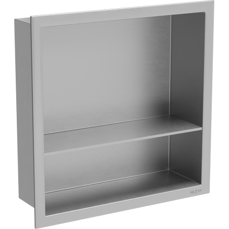 Mexen X-Wall-R Nischenregal mit Flansch und Regal 30 x 30 cm, Inox - 1910303010S