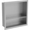 Mexen X-Wall-R Nischenregal mit Flansch und Regal 30 x 30 cm, Inox - 1910303010S