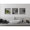 Mexen X-Wall-R Nischenregal mit Flansch und Regal 30 x 30 cm, Inox - 1910303010S