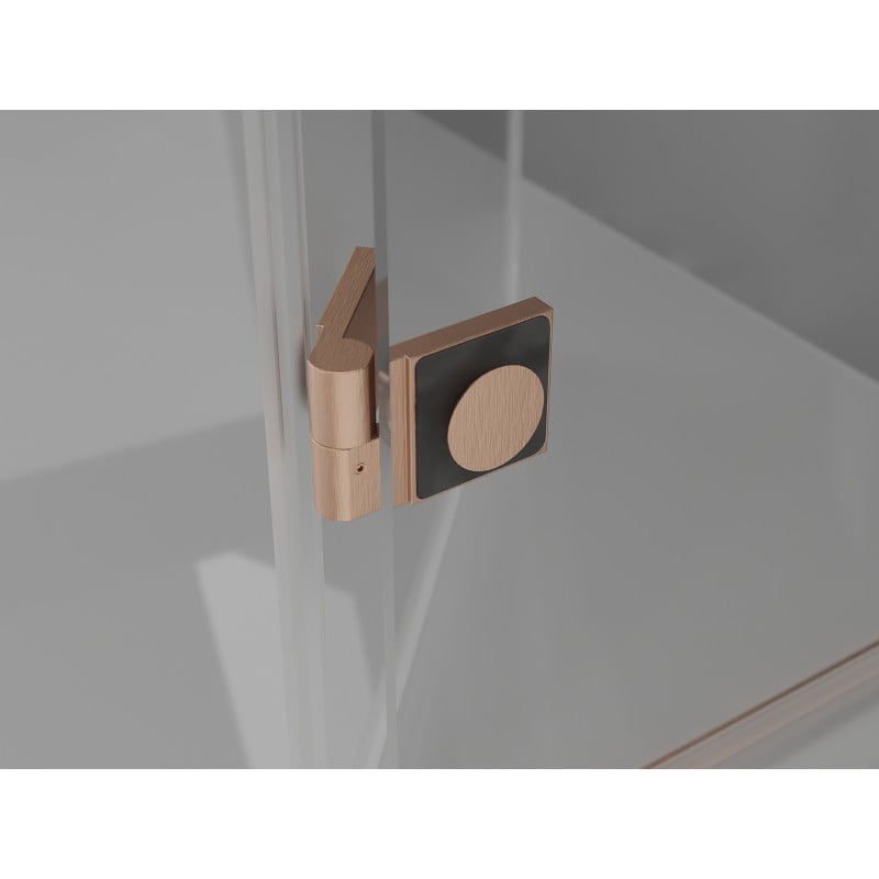 Mexen Mist-H T Duschkabine, rechts öffnend, 75 x 90 cm, transparent, gebürstetes Kupfer - 8A5T-075-090-65-00-P