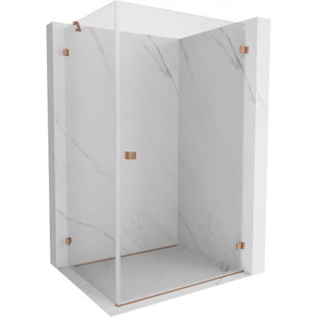 Mexen Lunar-B Duschkabine rechts öffnend 85 x 80 cm, transparent, gebürstetes Kupfer - 832-085-080-65-00-P