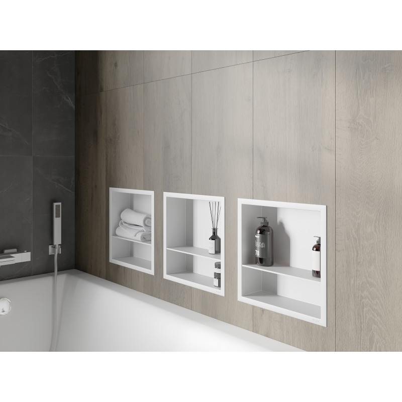 Mexen X-Wall-R Wandeinbauregal mit Rahmen und Regal 30 x 30 cm, weiß - 1920303010S