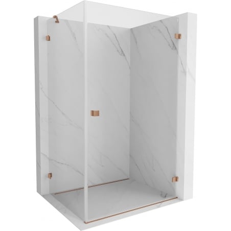 Mexen Lunar-B Duschkabine schwenkbar rechts 100 x 80 cm, transparent, gebürstetes Kupfer - 832-100-080-65-00-P