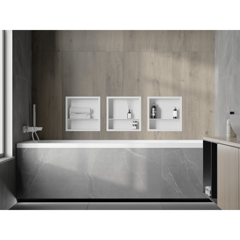 Mexen X-Wall-R Wandeinbauregal mit Rahmen und Regal 30 x 30 cm, weiß - 1920303010S