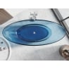 Mexen Vea freistehende transparente Wannendecke Denim 180 x 80 cm, verchromter Stopfen - 58091808007
