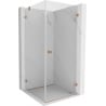 Mexen Lunar-B Duschkabine Pendeltür rechts 90 x 90 cm, transparent, gebürstetes Kupfer - 832-090-090-65-00-P