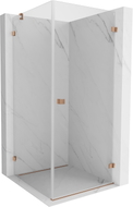 Mexen Lunar-B Duschkabine Pendeltür rechts 90 x 90 cm, transparent, gebürstetes Kupfer - 832-090-090-65-00-P