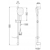 Mexen DF22 verschiebbares Duschset, schwarz - 785224582-70