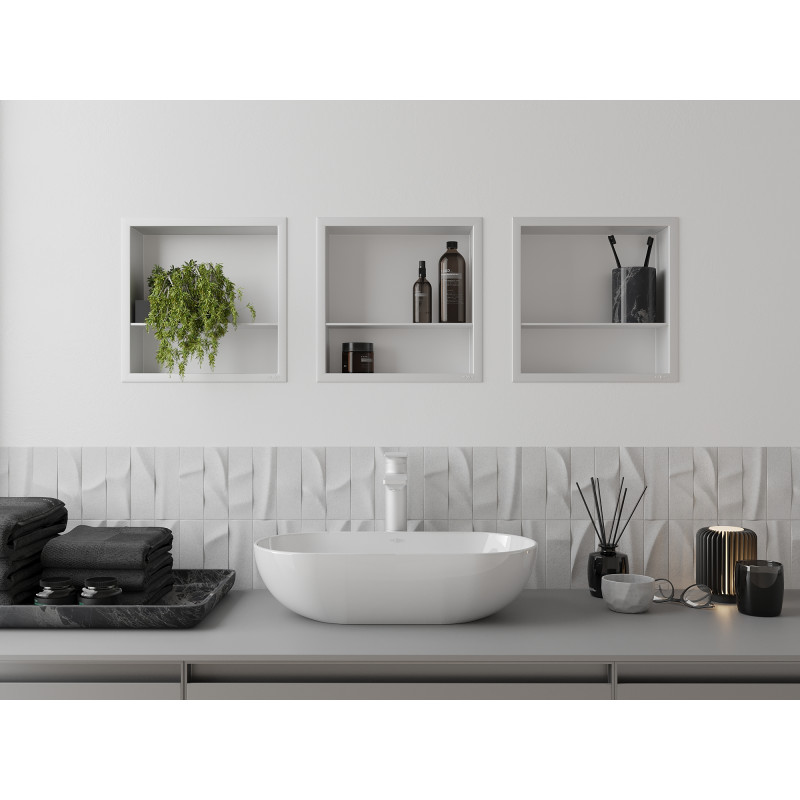 Mexen X-Wall-R Wandeinbauregal mit Rahmen und Regal 30 x 30 cm, weiß - 1920303010S