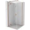 Mexen Mist-H T Duschkabine schwenkbar links 100 x 100 cm, transparent, gebürstetes Kupfer - 8A5T-100-100-65-00-L