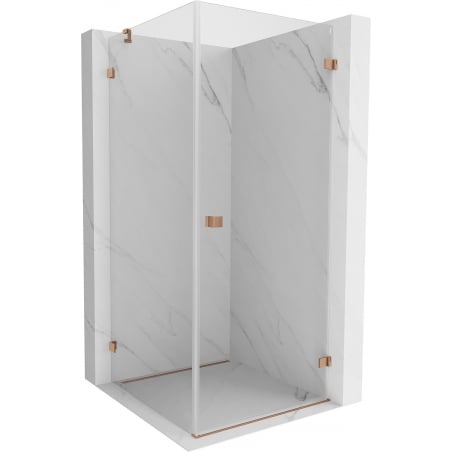 Mexen Lunar-B Duschkabine Anschlag rechts 100 x 100 cm, transparent, gebürstetes Kupfer - 832-100-100-65-00-P