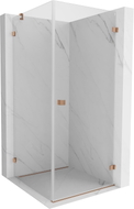 Mexen Lunar-B Duschkabine Anschlag rechts 100 x 100 cm, transparent, gebürstetes Kupfer - 832-100-100-65-00-P