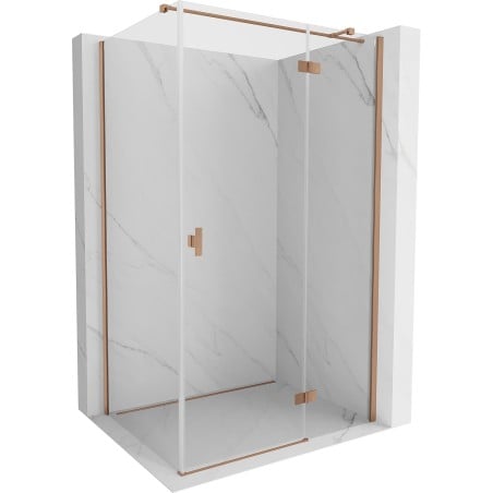 Mexen Mist-H T Duschkabine, aufschwingbar, rechts, 110 x 100 cm, transparent, gebürstetes Kupfer - 8A5T-110-100-65-00-P