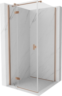 Mexen Mist-H T Duschkabine schwenkbar links 110 x 110 cm, transparent, gebürstetes Kupfer - 8A5T-110-110-65-00-L