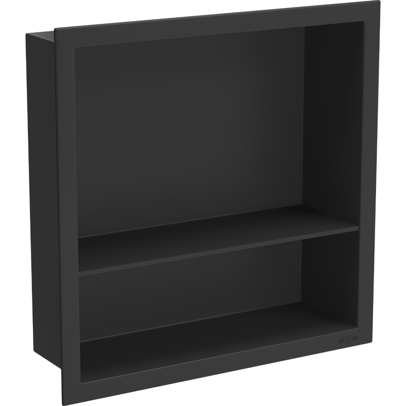 Mexen X-Wall-R Nischenregal mit Flansch und Ablage 30 x 30 cm, schwarz - 1970303010S