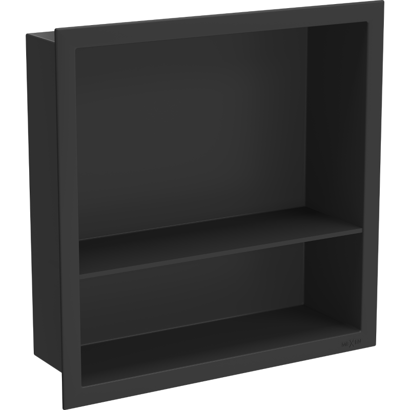 Mexen X-Wall-R Nischentablett mit Flansch und Ablage 30 x 30 cm, schwarz - 1970303010S