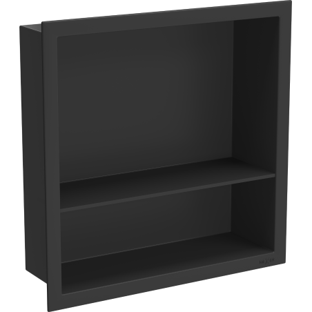 Mexen X-Wall-R Nischentablett mit Flansch und Ablage 30 x 30 cm, schwarz - 1970303010S