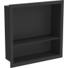 Mexen X-Wall-R Nischentablett mit Flansch und Ablage 30 x 30 cm, schwarz - 1970303010S