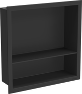 Mexen X-Wall-R Nischenregal mit Flansch und Ablage 30 x 30 cm, schwarz - 1970303010S