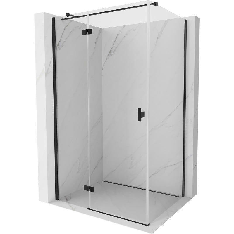 Mexen Mist-H T Duschkabine schwenkbar links 90 x 85 cm, transparent, schwarz - 8A5T-090-085-70-00-L