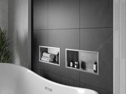 Mexen X-Wall-R Einbauregal mit Flansch 45 x 20 cm, inox - 1910452010