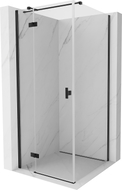 Mexen Mist-H T Duschkabine schwenkbar links 90 x 90 cm, transparent, schwarz - 8A5T-090-090-70-00-L