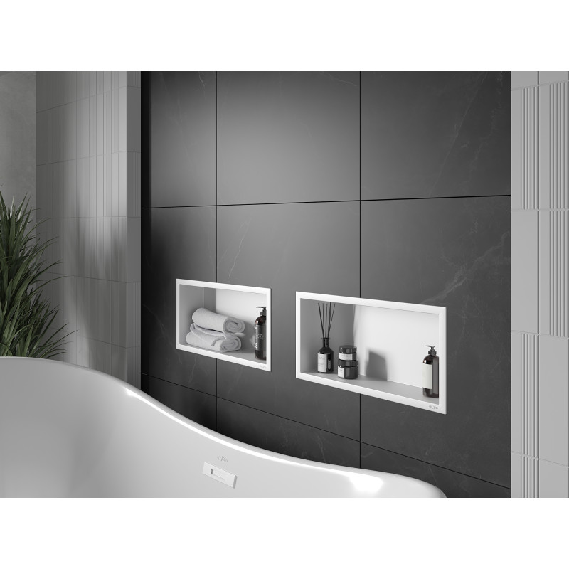 Mexen X-Wall-R Nischenregal mit Flansch 45 x 20 cm, weiß - 1920452010